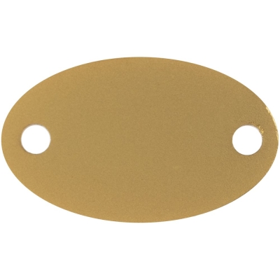 Шильдик металлический Alfa Oval, золотистый, желтый, металл