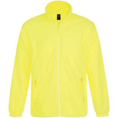 Куртка мужская North, желтый неон, желтый, полиэстер 100%, плотность 300 г/м²; флис