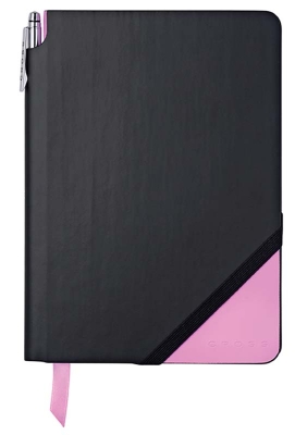 Записная книжка Cross Jot Zone, A5, 160 страниц в линейку, ручка в комплекте. Цвет - черно-розо, розовый