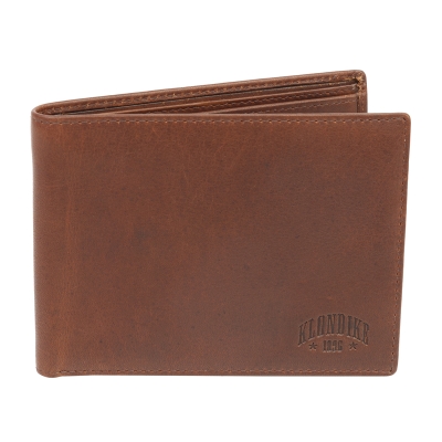 Бумажник KLONDIKE Dawson, натуральная кожа в коричневом цвете, 13 х 1,5 х 9,5 см, коричневый