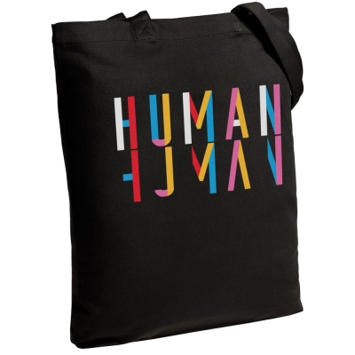Холщовая сумка Human, черная, черный, хлопок