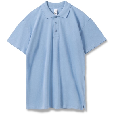 Рубашка поло мужская Summer 170, голубая, голубой, хлопок