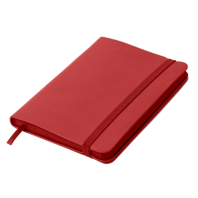 Блокнот SHADY JUNIOR с элементами планирования,  А6, красный, кремовый блок, красный  обрез, красный, pu velvet