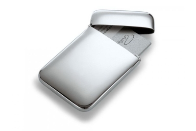 Футляр для хранения карт и банкнот Cushion, нержавеющая сталь, зеркальное покрытие
