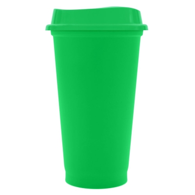 Стакан с крышкой Color Cap, зеленый, зеленый, полипропилен