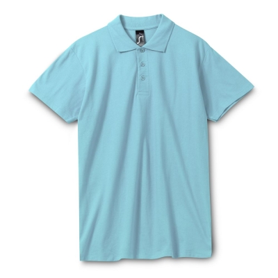 Рубашка поло мужская Spring 210, бирюзовая, бирюзовый, хлопок