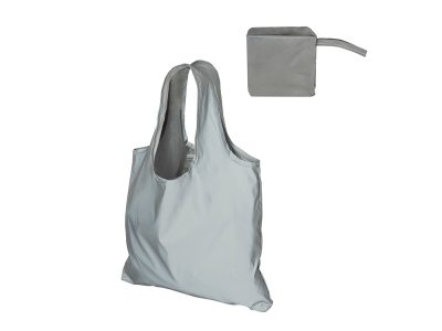 Складная светоотражающая сумка-шопер «Reflector», серебристый, полиэстер