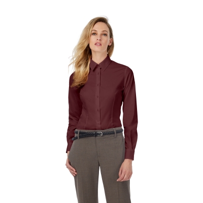 Рубашка женская с длинным рукавом Black Tie LSL/women, бордовый, хлопок