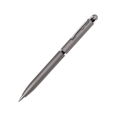 CLICKER TOUCH, ручка шариковая со стилусом для сенсорных экранов, серый/хром, металл, серый, серебристый, металл