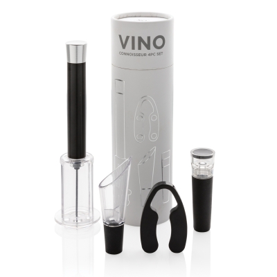 Профессиональный винный набор Vino, 4 предмета, серебристый, abs; нержавеющая сталь