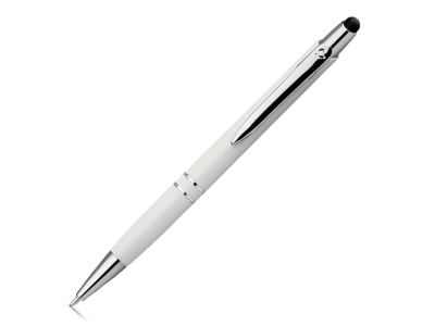 Ручка-стилус пластиковая шариковая, белый, пластик