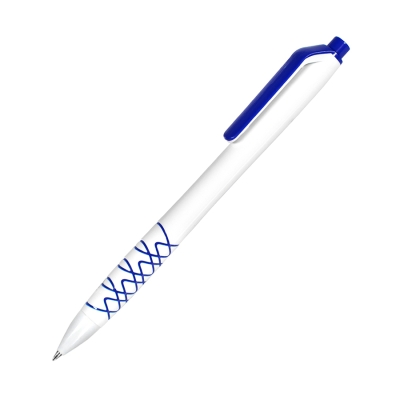N11, ручка шариковая, синий, пластик, белый, синий, пластик