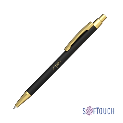 Ручка шариковая "Ray", покрытие soft touch, черный с золотом, металл/soft touch