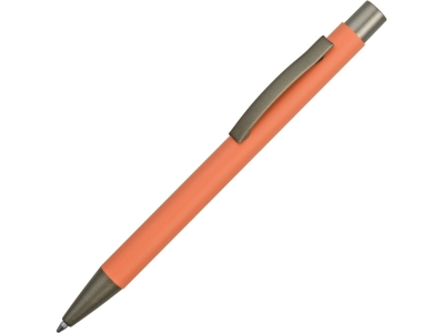 Ручка металлическая soft-touch шариковая «Tender», серый, оранжевый, soft touch