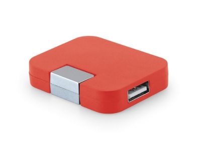 USB хаб 2'0 «JANNES», красный, пластик