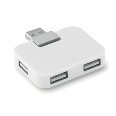 USB разветвитель, белый, пластик
