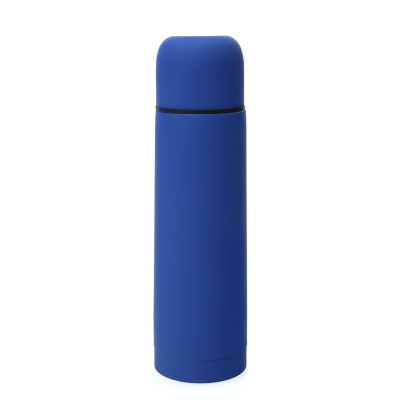 Термос вакуумный "Flask", сталь с покрытием софт тач, синий, 500 мл., синий, нержавеющая сталь