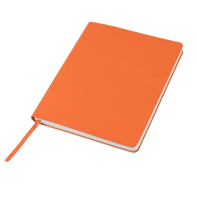 Бизнес-блокнот "Cubi", 150*180 мм, оранжевый, кремовый форзац, мягкая обложка, в линейку, оранжевый, pu silk plus