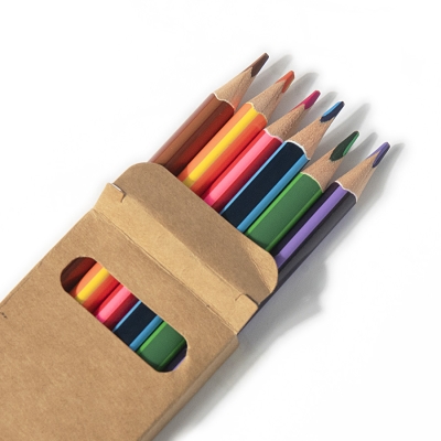 Набор цветных карандашей двухцветных MERIDIAN, 6шт./12 цветов, дерево, картон, бежевый