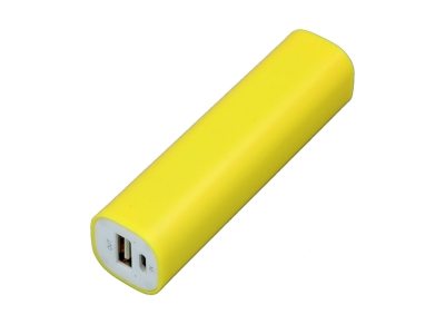 Внешний аккумулятор «Digi» прямоугольной формы, 2600 mAh, желтый, пластик