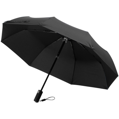 Зонт складной City Guardian, электрический, черный, черный