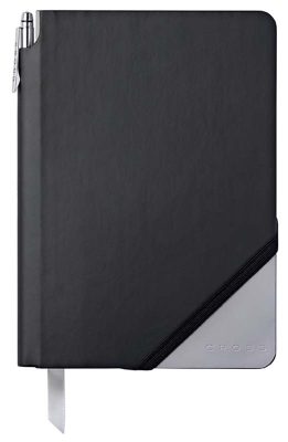 Записная книжка Cross Jot Zone, A5, 160 страниц в линейку, ручка в комплекте. Цвет - черно-серы, серый