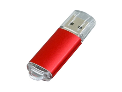 USB 2.0- флешка на 8 Гб с прозрачным колпачком, красный, металл