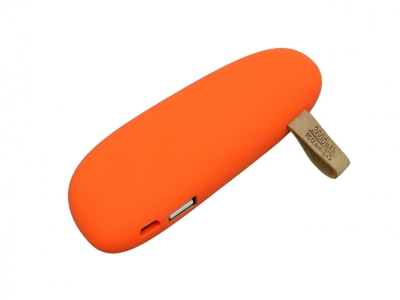 Внешний аккумулятор в форме камня «Stone», 2600 mAh, оранжевый, пластик