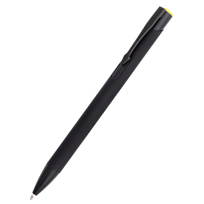 Ручка металлическая Саншайн софт-тач (цветная гравировка), желтый, желтый