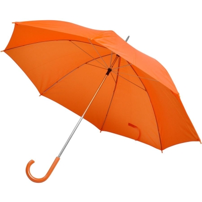 Зонт-трость с пластиковой ручкой, механический; оранжевый; D=103 см; 100% полиэстер 190 T, оранжевый, 100% полиэстер, плотность 190 г/м2