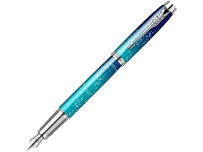 Перьевая ручка Parker IM Royal, F, голубой, серебристый, металл