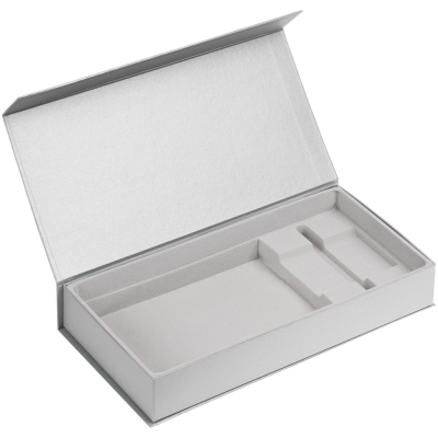 Коробка Planning с ложементом под набор с планингом, ежедневником и ручкой, серебристая, серебристый, картон
