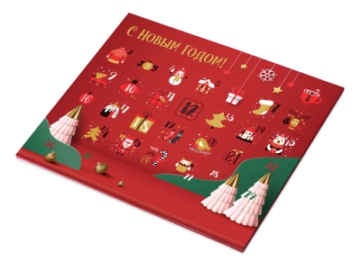 Шоколадный адвент-календарь «Festive», красный, картон
