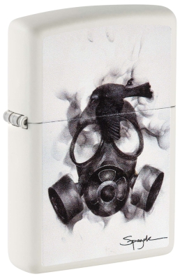 Зажигалка ZIPPO Spazuk с покрытием White Matte, латунь/сталь, белая, 38x13x57 мм, белый