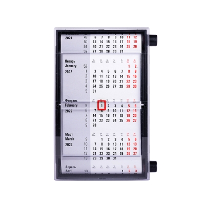 Календарь настольный на 2 года; размер 18,5*11 см, цвет- черный, пластик, черный, пластик