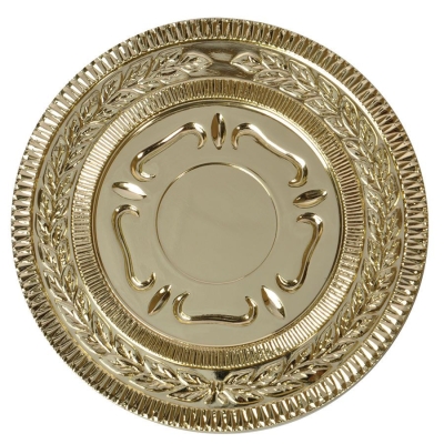 Медаль наградная "Золото"; золотистый; 12х12х2,2 см; D=8,7 см; металл, дерево, стекло; лазерная грав, желтый
