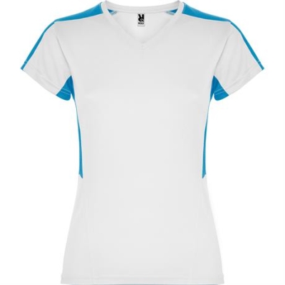 Спортивная футболка SUZUKA женская, БЕЛЫЙ/БИРЮЗОВЫЙ 2XL, белый/бирюзовый