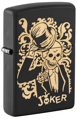 Зажигалка ZIPPO Skull Design с покрытием Black Matte, латунь/сталь, черная, 38x13x57 мм, черный