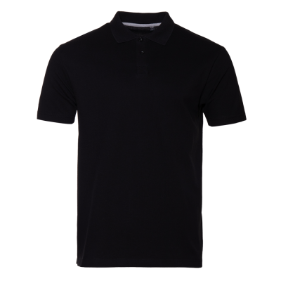 Рубашка поло унисекс  хлопок 185, 04B, Чёрный, 185 гр/м2, хлопок