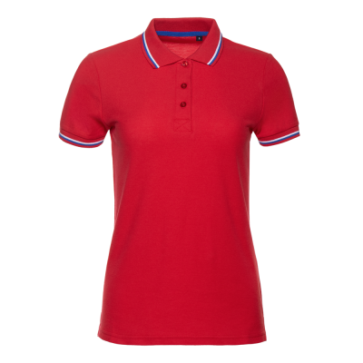 Рубашка поло женская STAN  триколор хлопок/полиэстер 185, 04WRUS, Красный, красный, 185 гр/м2, хлопок