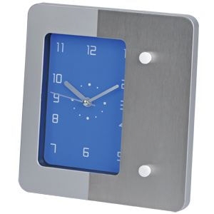 Часы настольные "Futura" с магнитами для записок , синий; 20х18 см; металл, пластик; тампопечать, синий, пластик, аллюминий