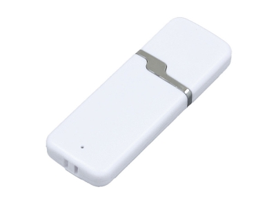 USB 2.0- флешка на 16 Гб с оригинальным колпачком, белый, пластик