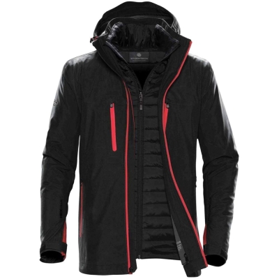 Куртка-трансформер мужская Matrix, черная с красным, черный, красный, джерси