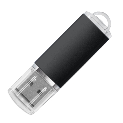 USB flash-карта ASSORTI (32Гб), черная, 5,8х1,7х0,8 см, металл, черный, металл, пластик