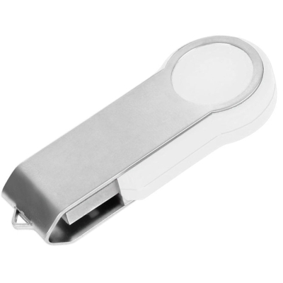 USB flash-карта "Swing" (4Гб),, белая, 6х2,3х1см, металл, пластик, белый, серебристый, металл, пластик