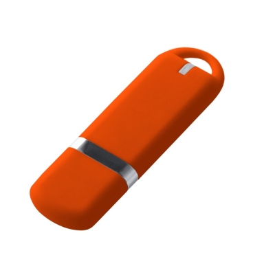 Флешка Memo, 16 Гб, оранжевая, оранжевый, пластик; покрытие софт-тач