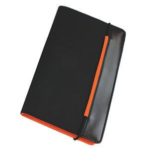 Визитница "New Style" на резинке  (60 визиток) черный с оранжевым; 19,8х12х2 см; нейлон; , оранжевый, черный, нейлон