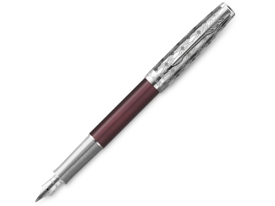Перьевая ручка Parker Sonnet, F, красный, серебристый, металл