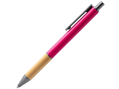 Ручка шариковая металлическая с бамбуковой вставкой PENTA, розовый