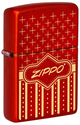 Зажигалка ZIPPO с покрытием Metallic Red, латунь/сталь, красная, 38x13x57 мм, красный